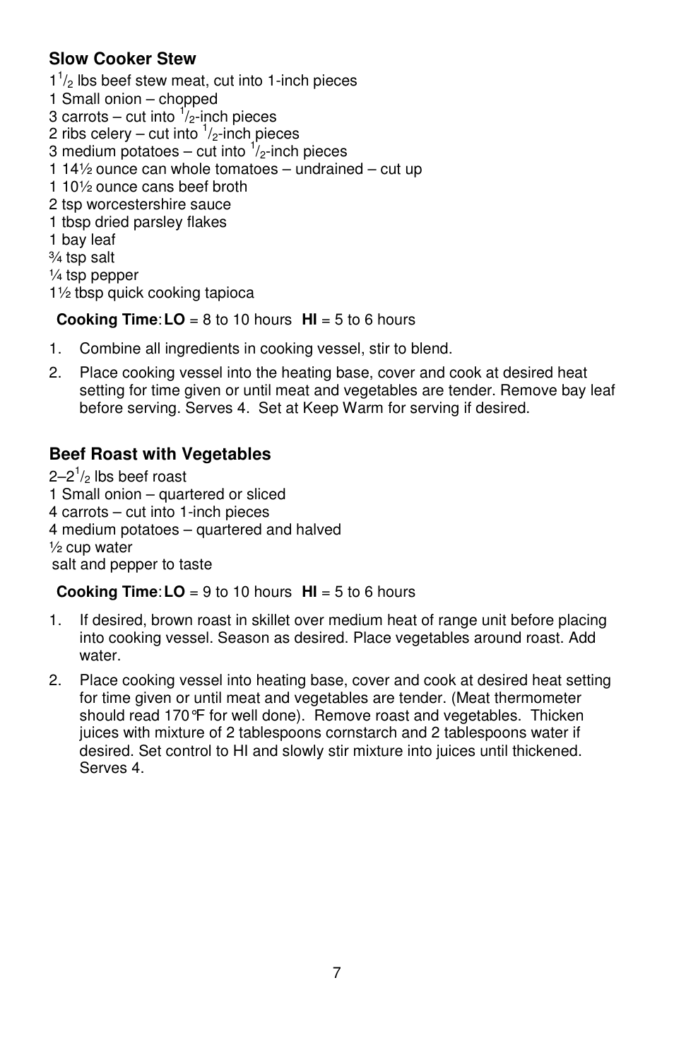 West Bend Crockery L5661A User Manual | Page 7 / 28