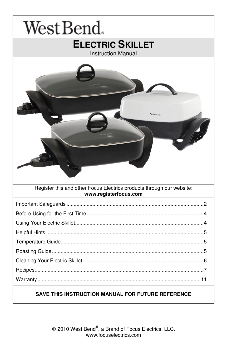 West Bend 72212 User Manual | 32 pages