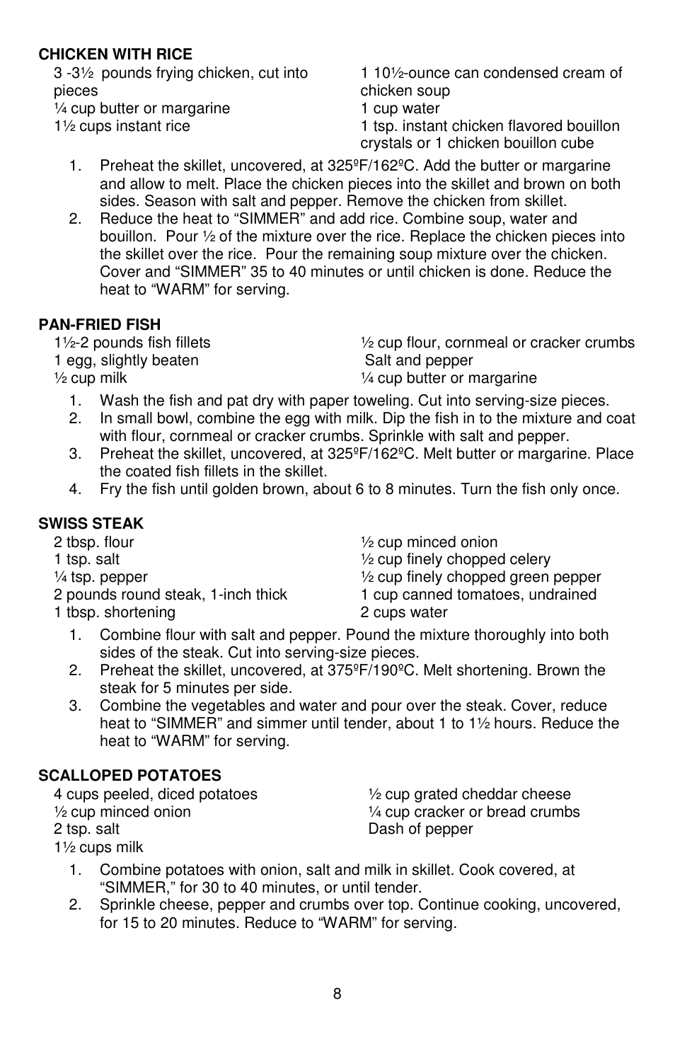 West Bend 72212 User Manual | Page 8 / 32
