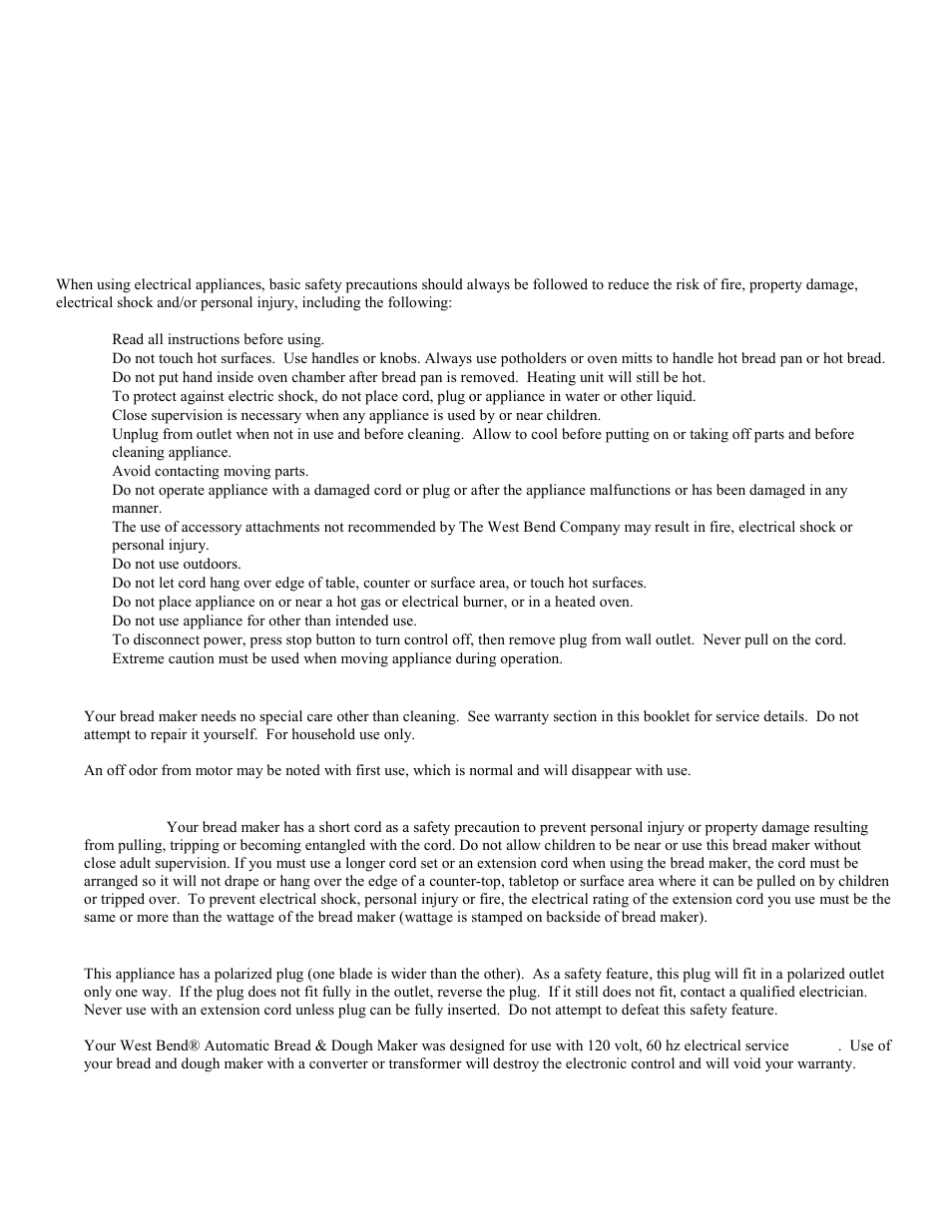 West Bend L5005 User Manual | 39 pages