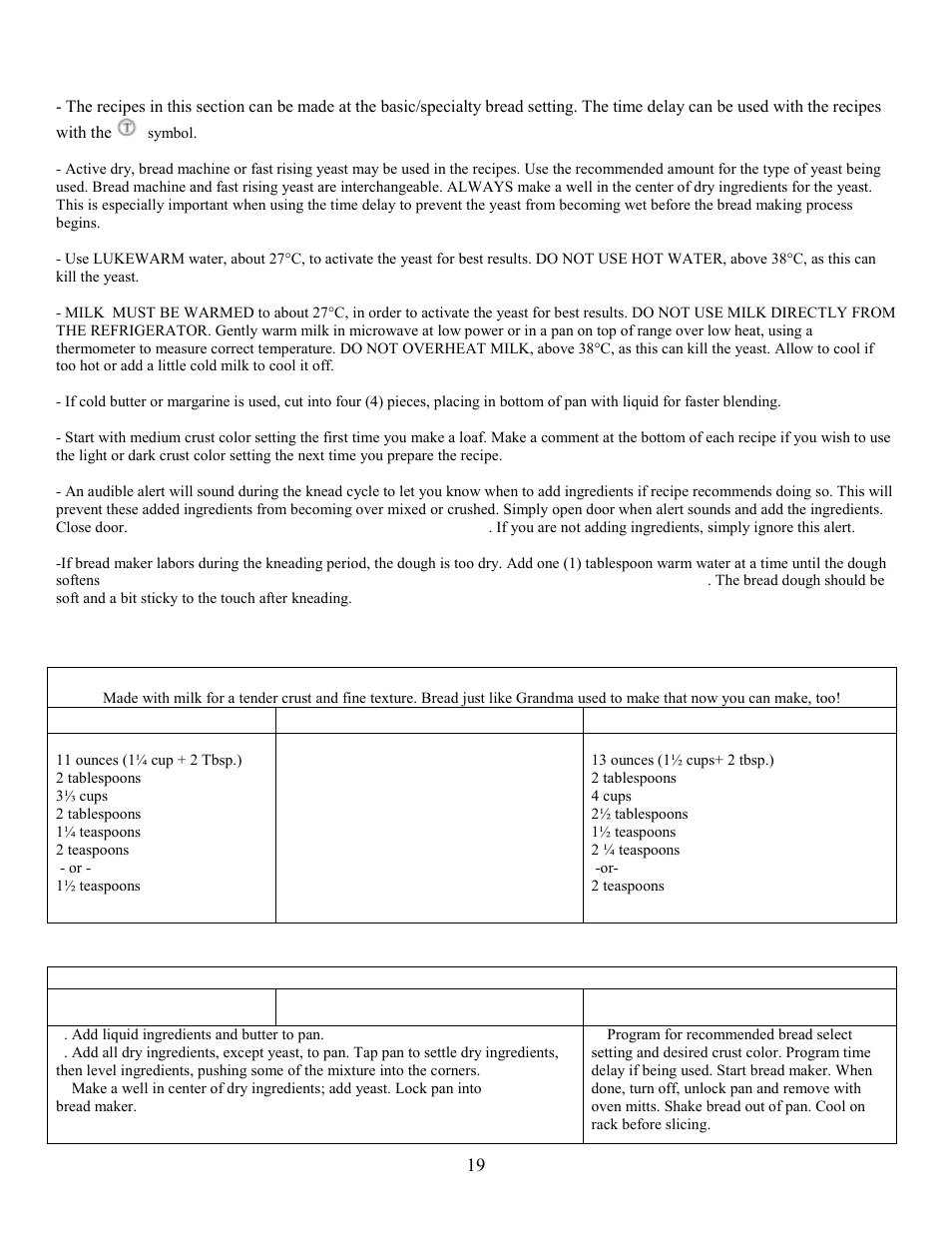 All purpose or bread flour | West Bend L5005 User Manual | Page 20 / 39
