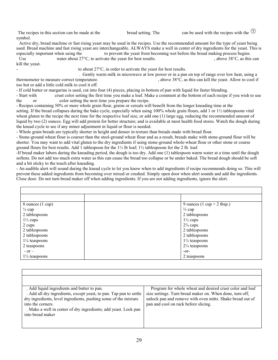 Wheat ‘n yogurt bread, Bread select setting to use: whole wheat | West Bend L5005 User Manual | Page 30 / 39
