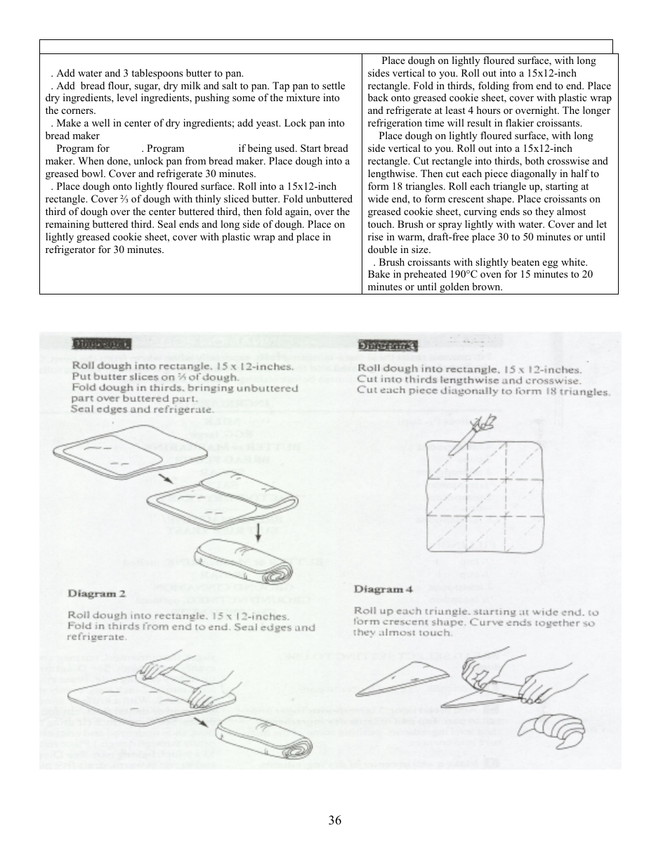 Follow these instructions for the croissant recipe | West Bend L5005 User Manual | Page 37 / 39