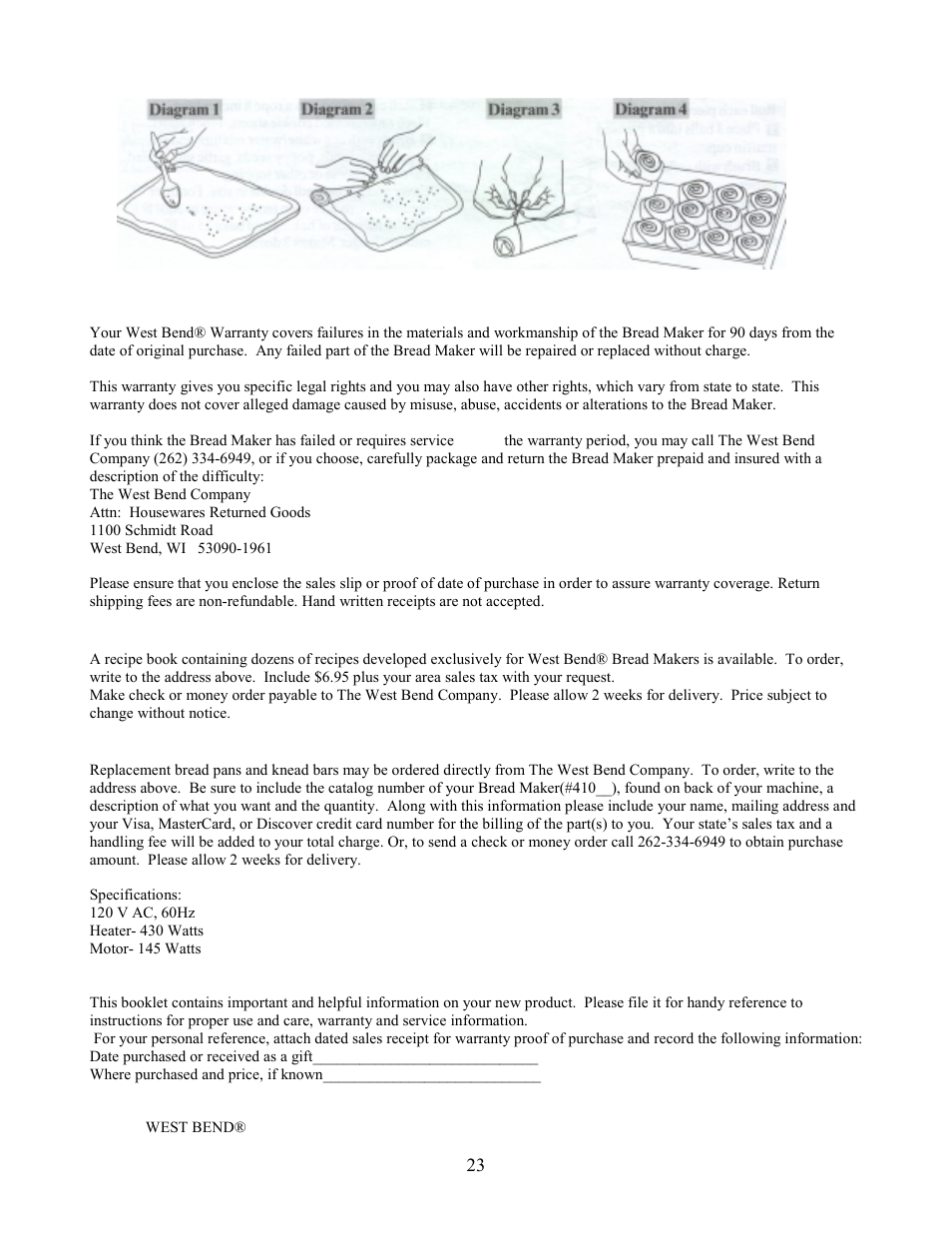 West Bend L4978 User Manual | Page 23 / 23