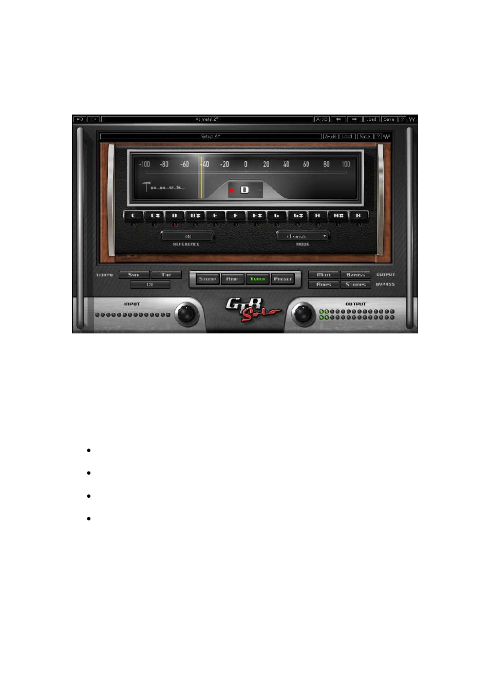 5 tuner page | Waves Guitar Tone Processor GTR Solo User Manual | Page 14 / 29