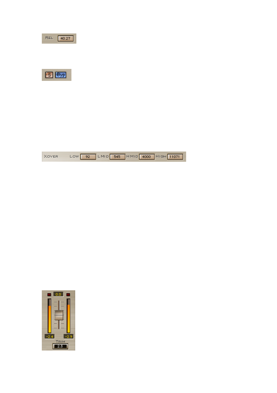 Solo, Bypass, Crossovers – xover | Output section, Gain | Waves Linear-Phase MultiBand Software Audio Processor User Manual | Page 11 / 27
