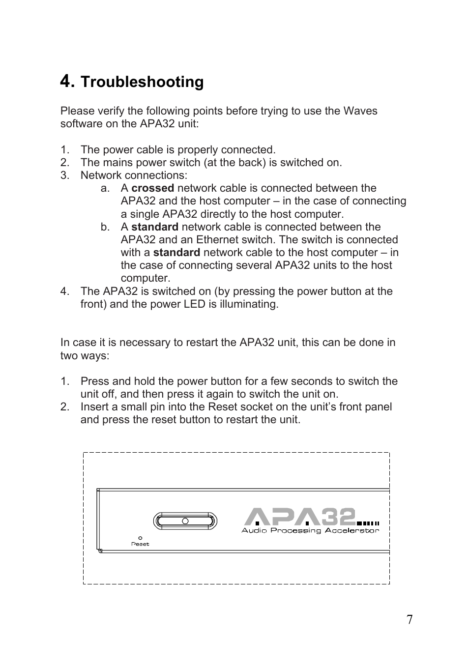 Troubleshooting | Waves APA32 User Manual | Page 8 / 13