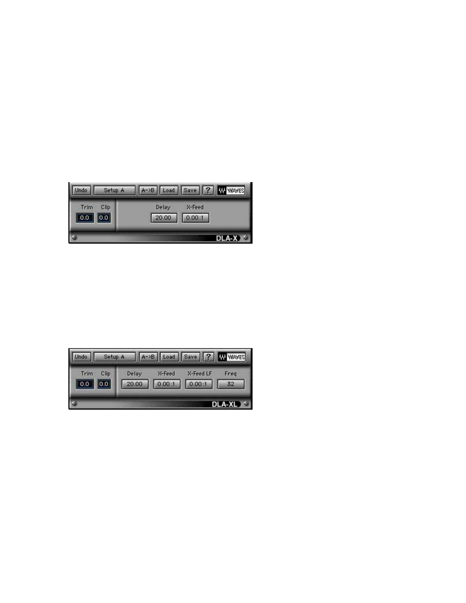 Delay and cross feed, Dla-x, Dla-xl | Waves Software Audio Processor DLA User Manual | Page 5 / 6