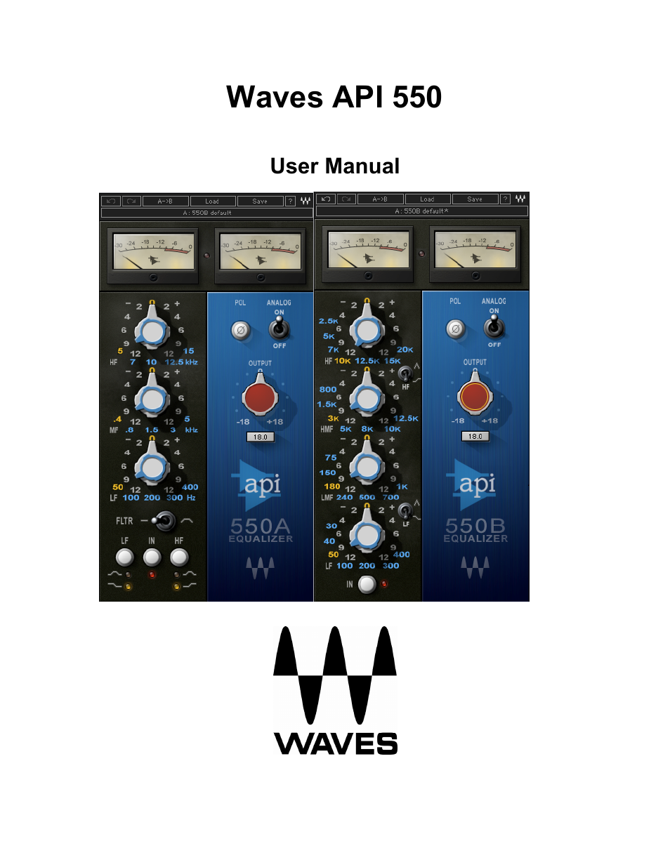Waves API 550 User Manual | 20 pages