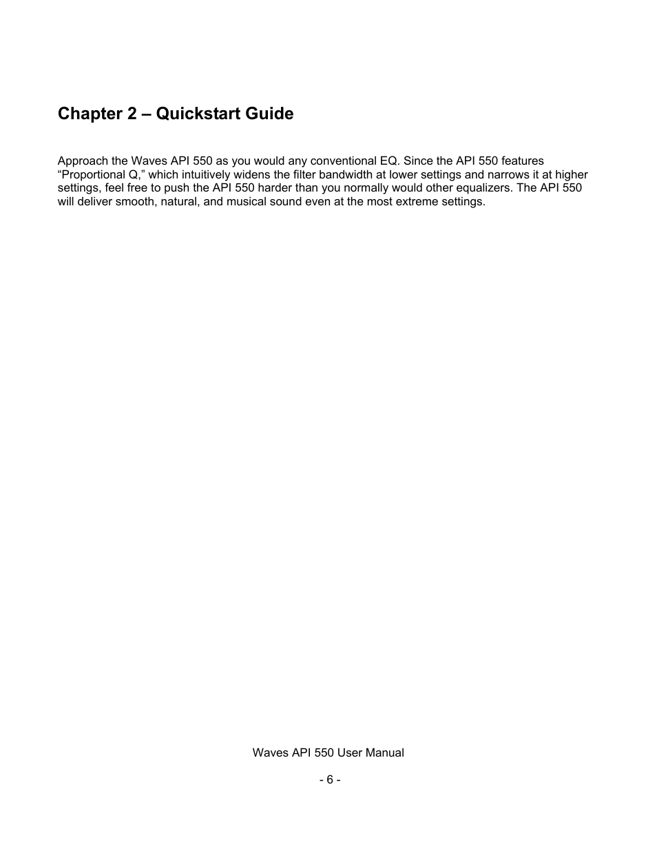Chapter 2 – quickstart guide | Waves API 550 User Manual | Page 6 / 20