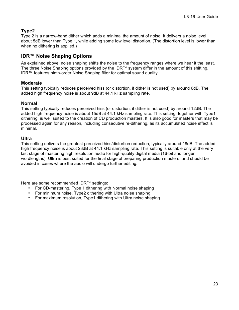 Idr noise shaping options | Waves Multimaximizer L3-16 User Manual | Page 23 / 23