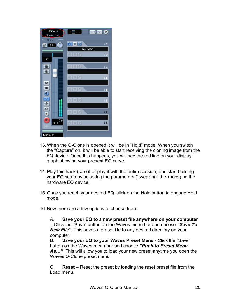 Waves EQ Sampling System Q-Clone User Manual | Page 20 / 34