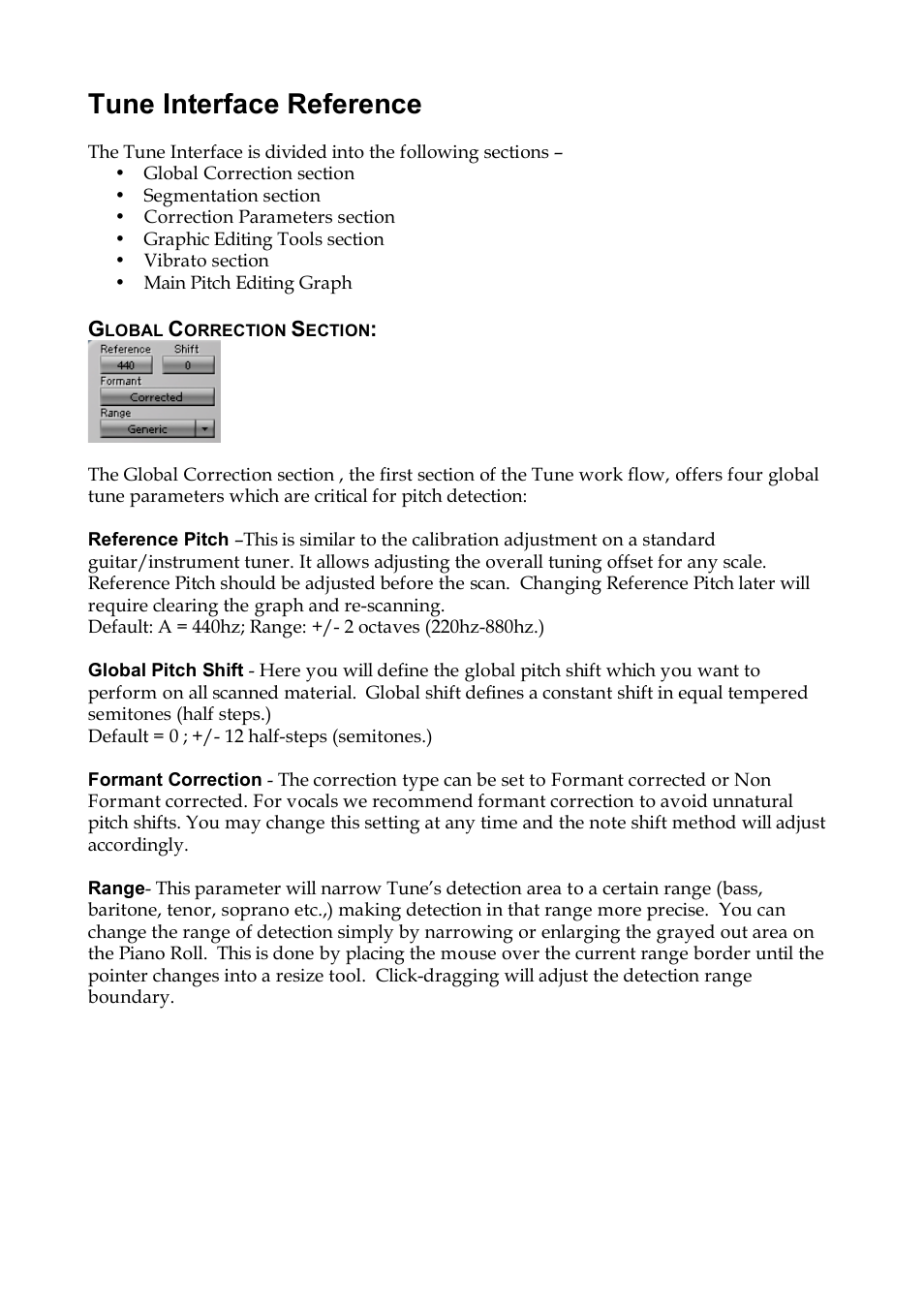 Tune interface reference | Waves Plug-in for Vocals and Monophonic User Manual | Page 5 / 20