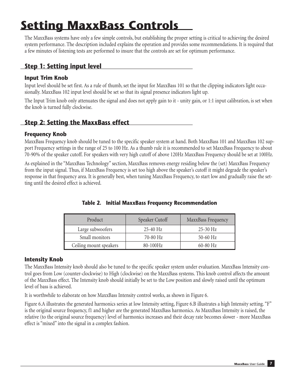 Setting maxxbass controls | Waves MaxxBass 102 User Manual | Page 11 / 18
