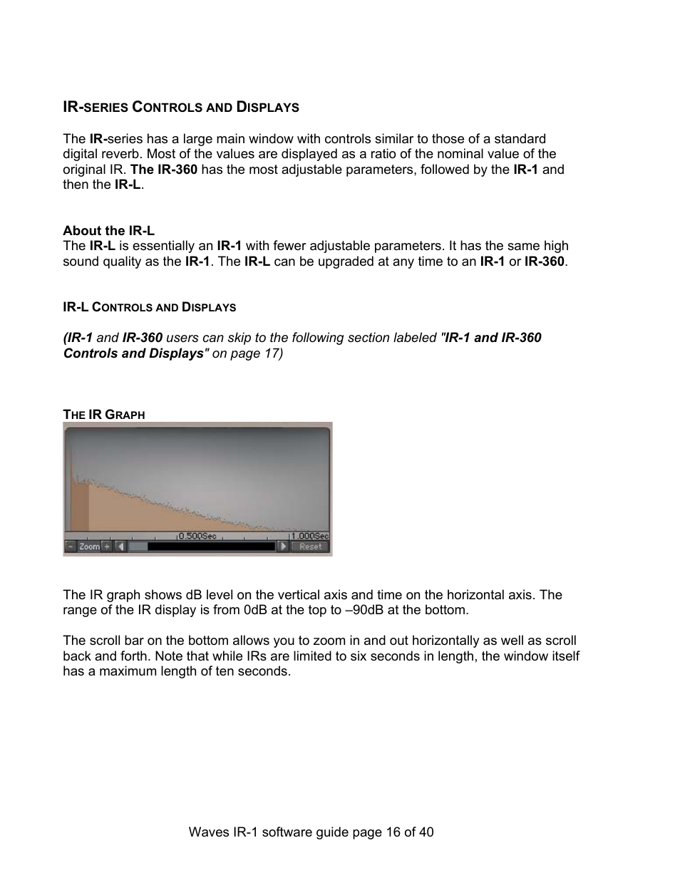 Ir-series controls and displays, About the ir-l | Waves Parametric Convolution Reverb IR-L User Manual | Page 16 / 40