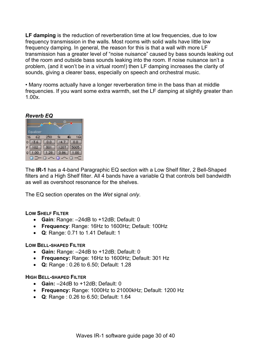 Reverb eq | Waves Parametric Convolution Reverb IR-L User Manual | Page 30 / 40