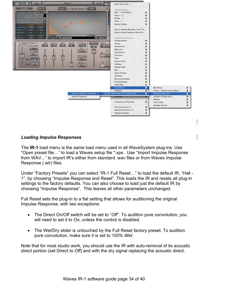 Waves Parametric Convolution Reverb IR-L User Manual | Page 34 / 40