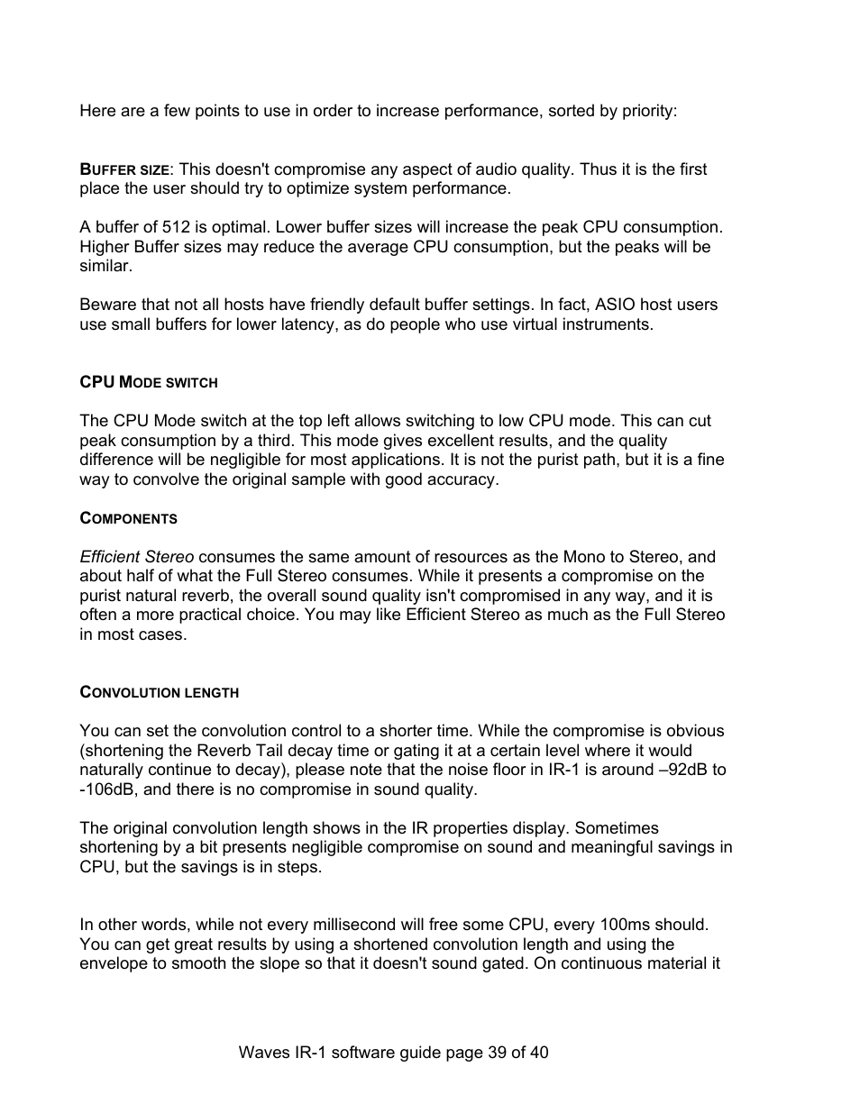 Waves Parametric Convolution Reverb IR-L User Manual | Page 39 / 40
