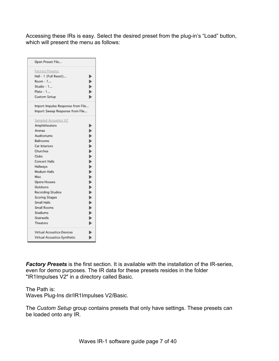 Waves Parametric Convolution Reverb IR-L User Manual | Page 7 / 40