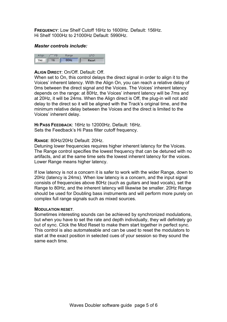 Waves Digital Audio Effects Processor Doubler User Manual | Page 5 / 6