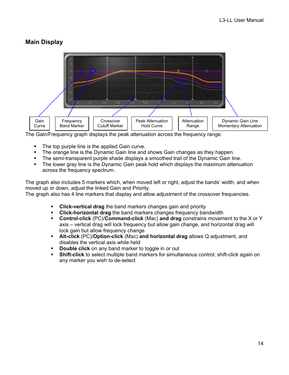 Main display | Waves Multimaximizer L3-LL User Manual | Page 14 / 26