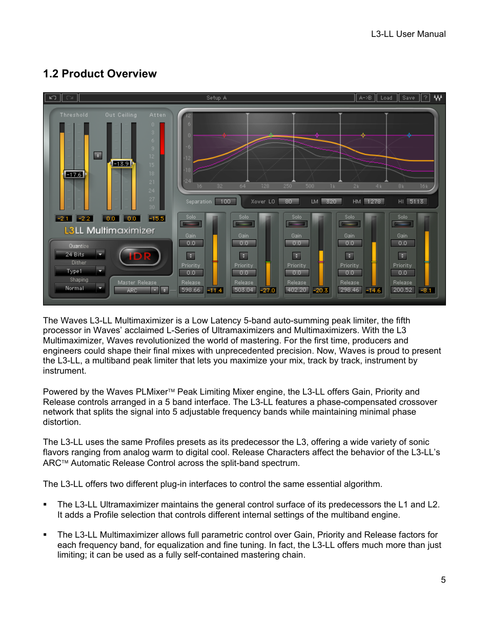 2 product overview, Roduct, Verview | Waves Multimaximizer L3-LL User Manual | Page 5 / 26