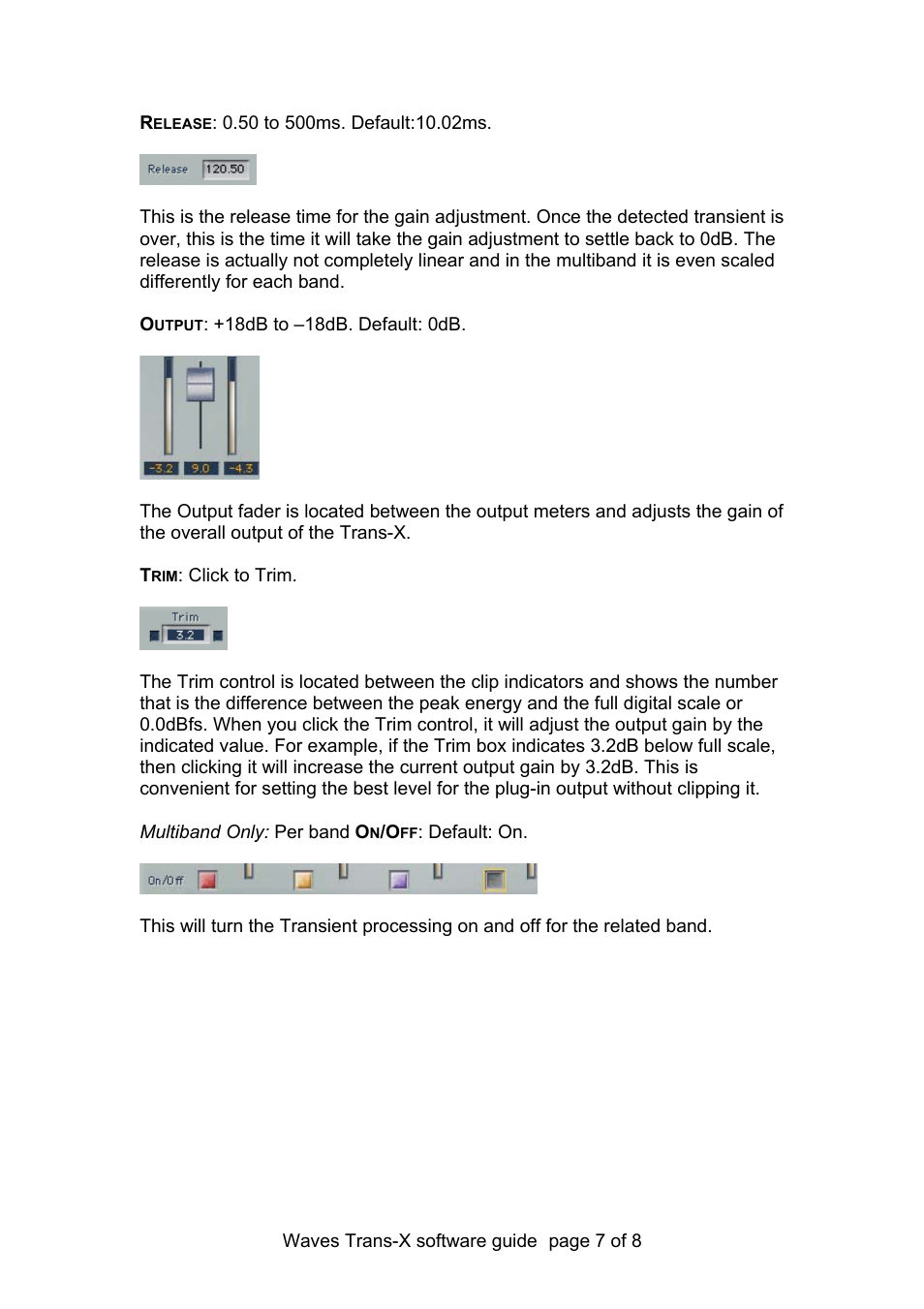 Waves Trans-X User Manual | Page 7 / 8