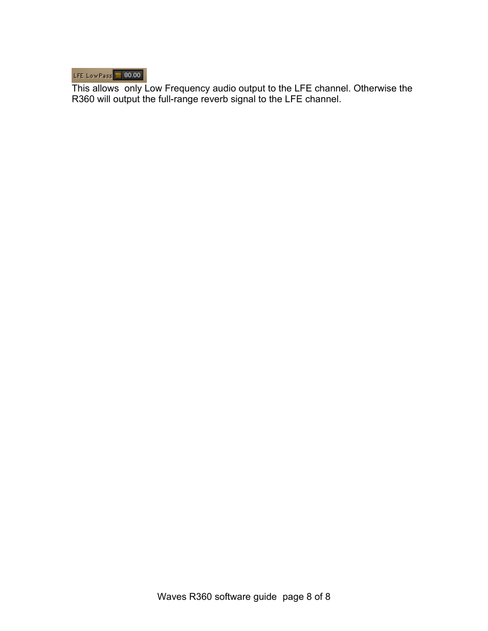 Waves Parametric Convolution Reverb IR-360 User Manual | Page 8 / 8