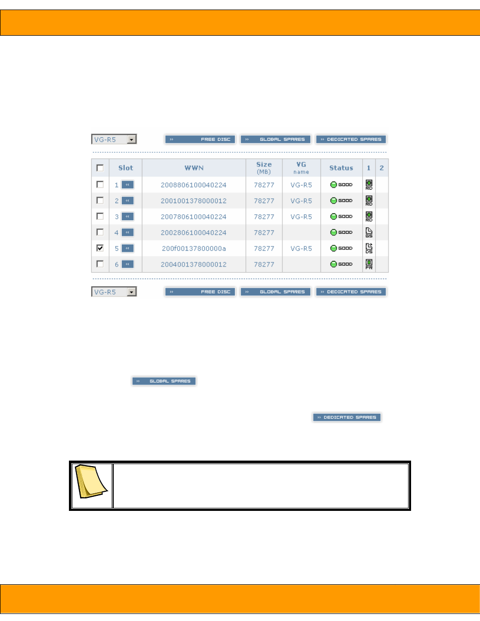 5 set global spare and dedicated spare disks | WiebeTech SS8 User Manual | Page 35 / 41