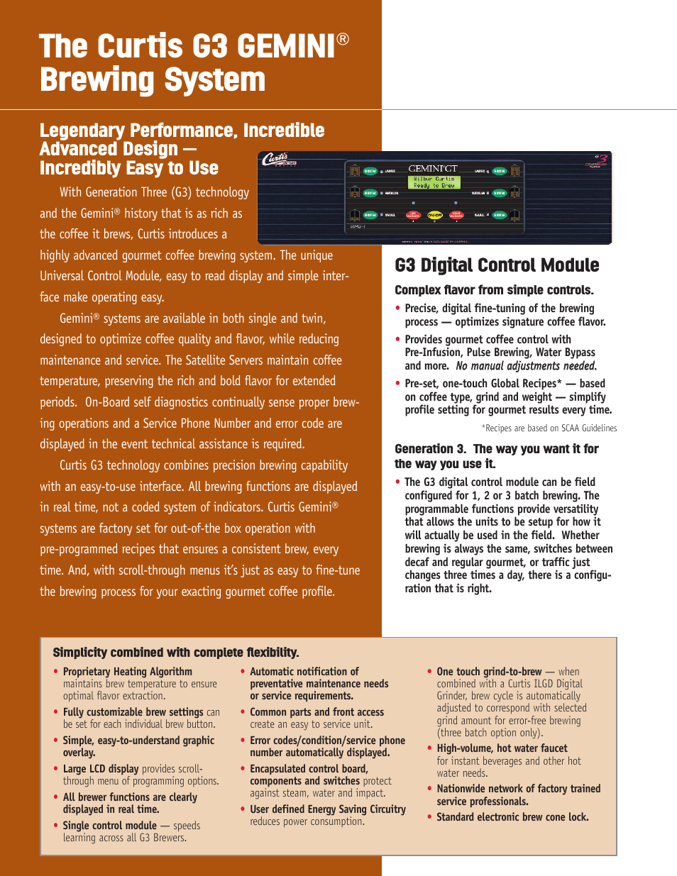 The curtis g3 gemini® brewing system, G3 digital control module | Wibur Curtis Company EMTS TWIN User Manual | Page 2 / 4