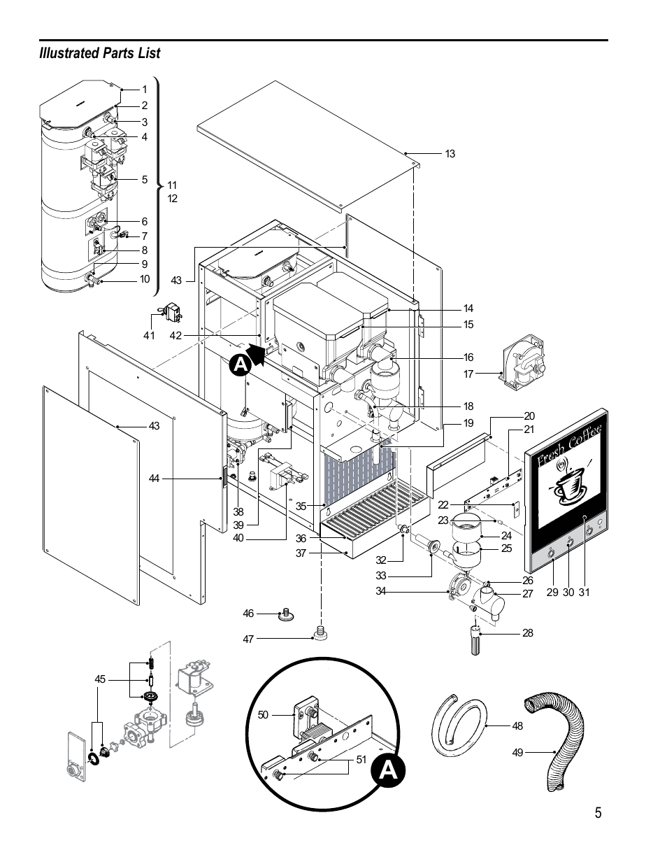 Illustrated parts list | Wibur Curtis Company SD2 User Manual | Page 6 / 8