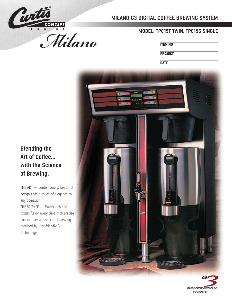 Wibur Curtis Company TPC15T User Manual | 4 pages