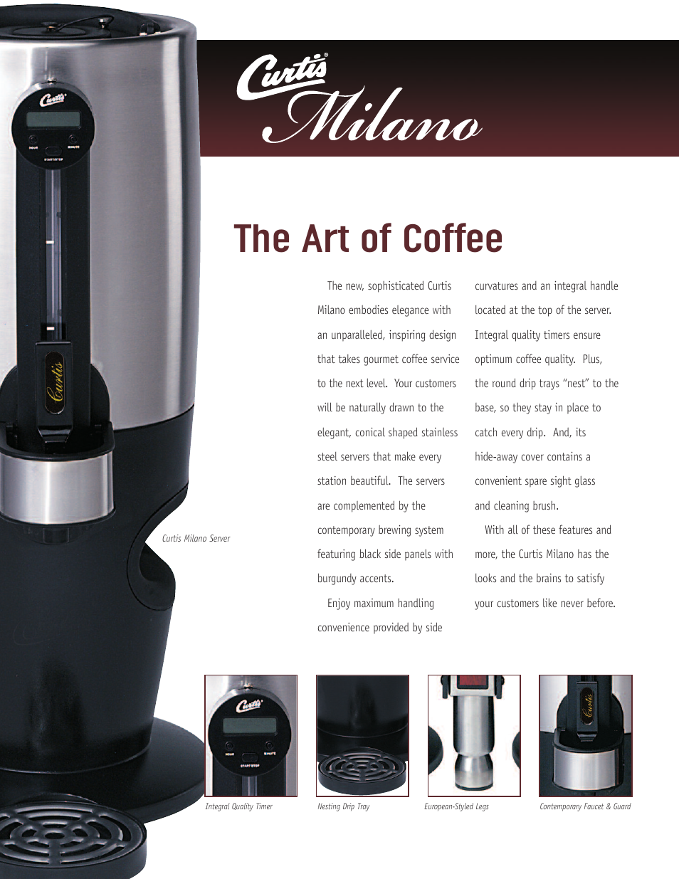 The art of coffee | Wibur Curtis Company TPC15T User Manual | Page 2 / 4