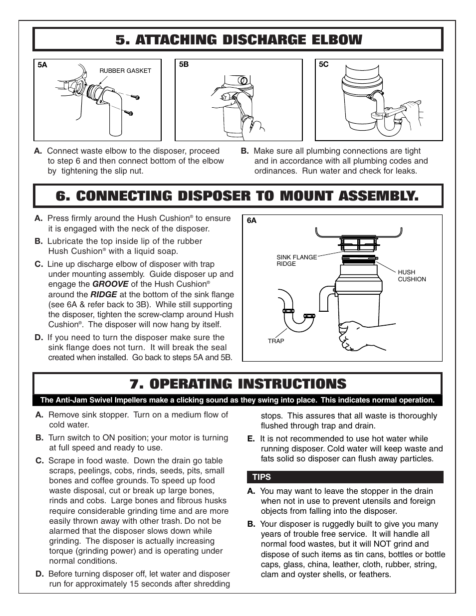 Attaching discharge elbow | Waste King WLC-100 User Manual | Page 6 / 8