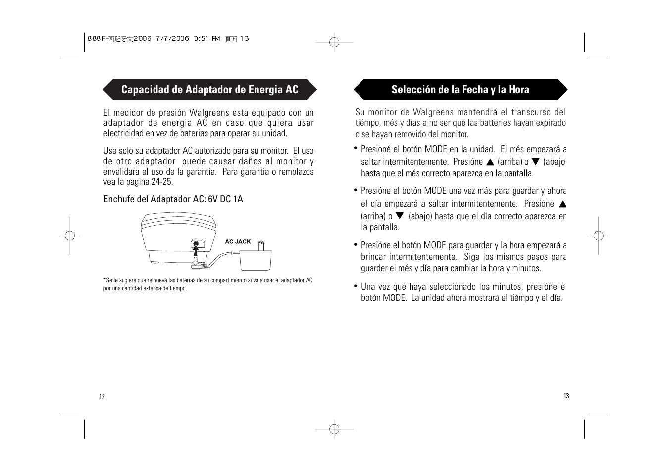 Walgreens BD-1234W User Manual | Page 22 / 30