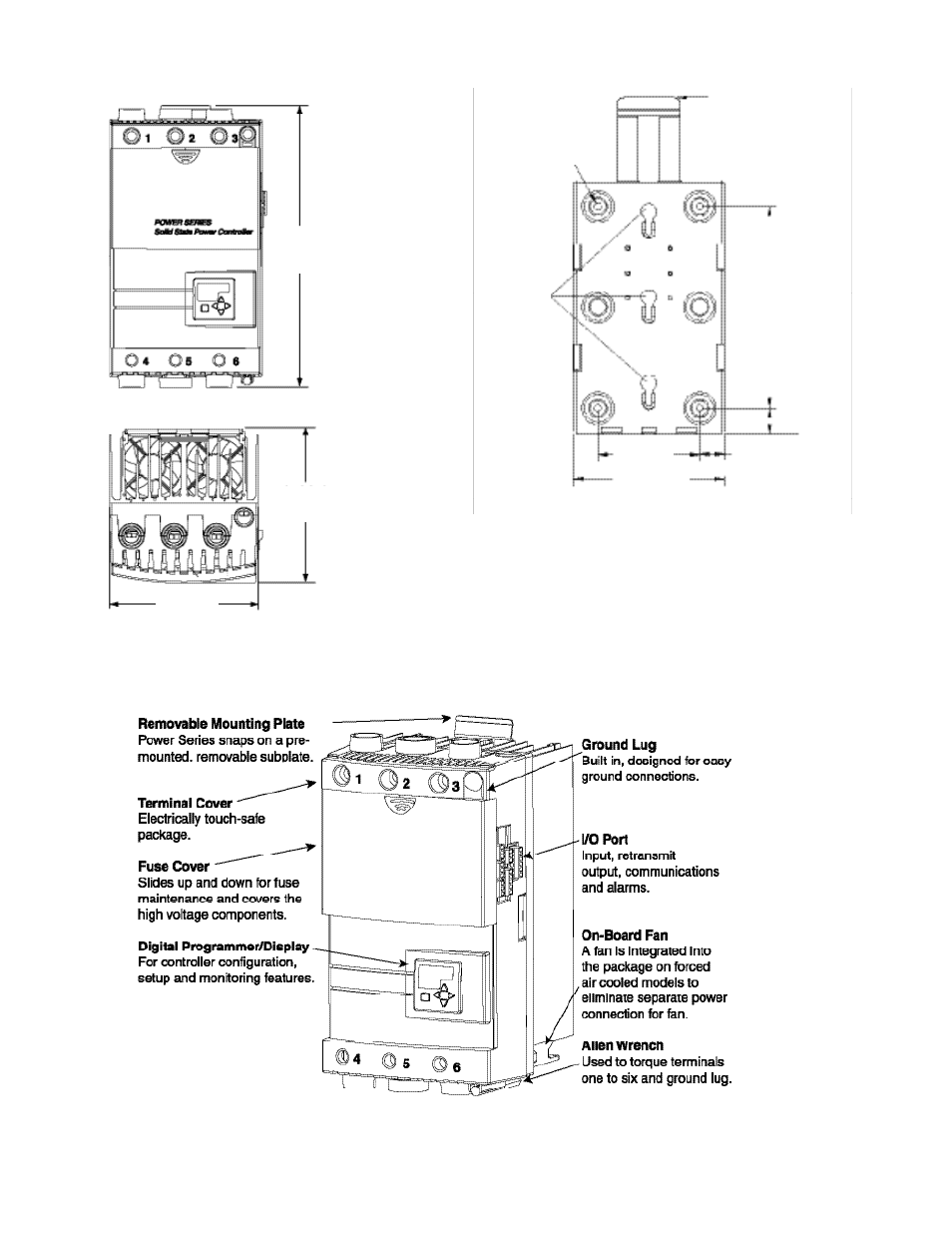 Package style c dimensions, Mounting plate dimensions, Power series features | Watlow Electric Power Series User Manual | Page 3 / 4