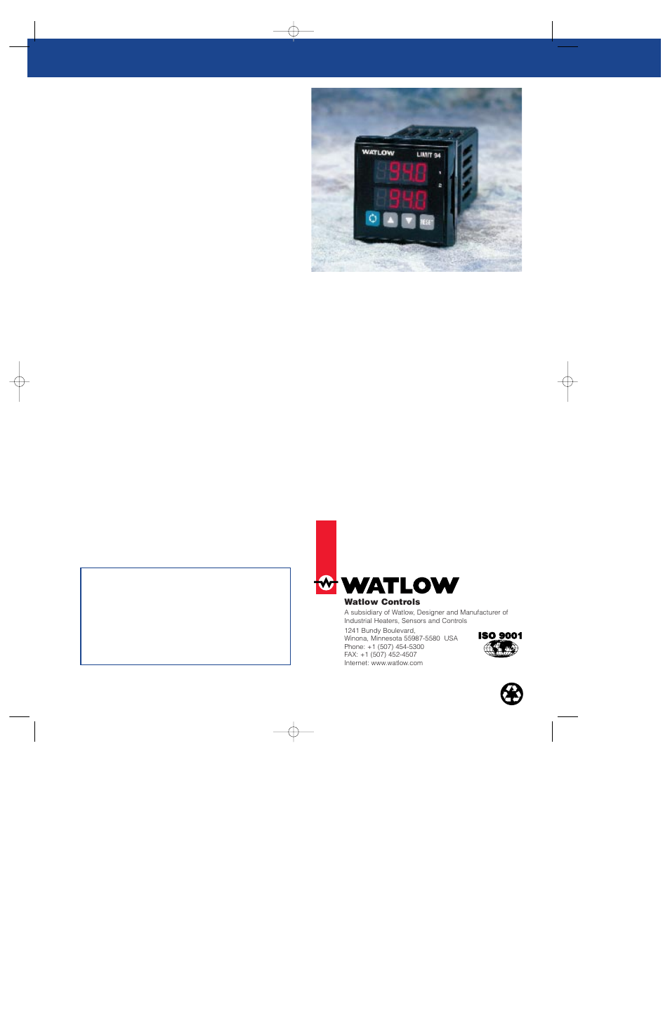 Watlow Electric Series 94 User Manual | 2 pages