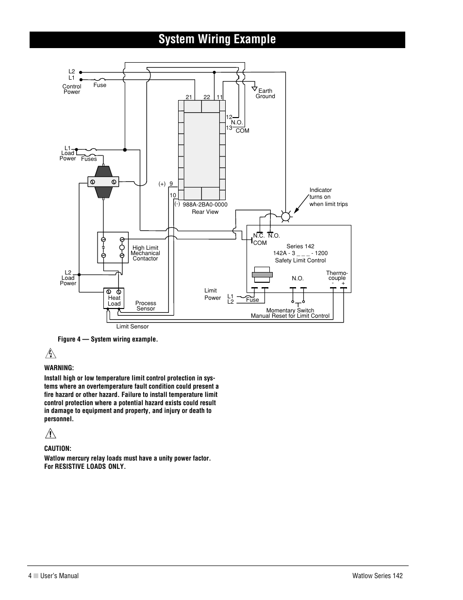 System wiring example | Watlow Series 142 User Manual | Page 4 / 8