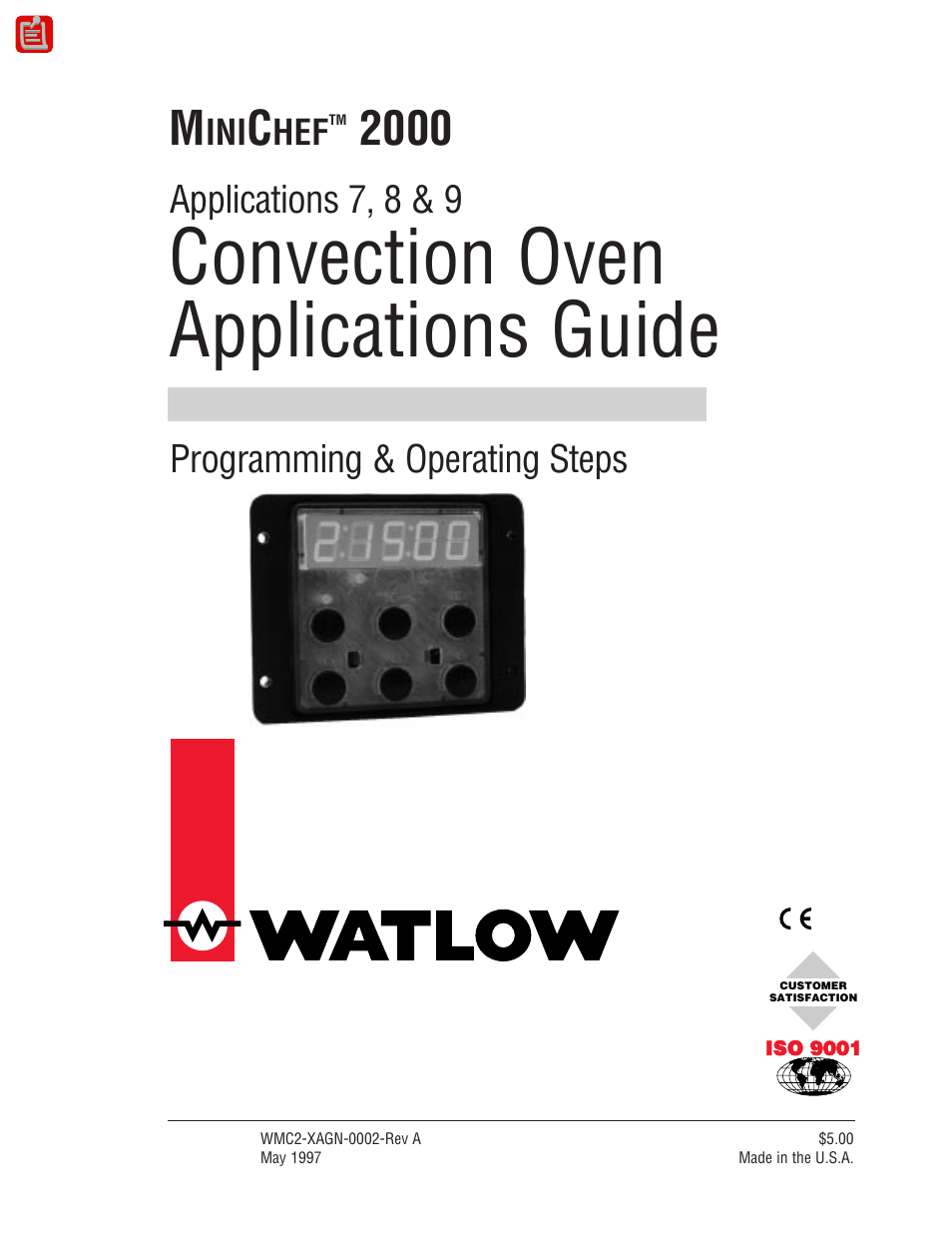 Watlow MINICHEF Convection Oven Application User Manual | 40 pages