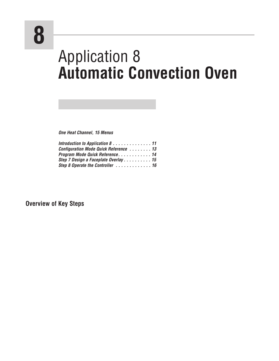 8 automatic convection oven, Application 8 automatic convection oven | Watlow MINICHEF Convection Oven Application User Manual | Page 13 / 40