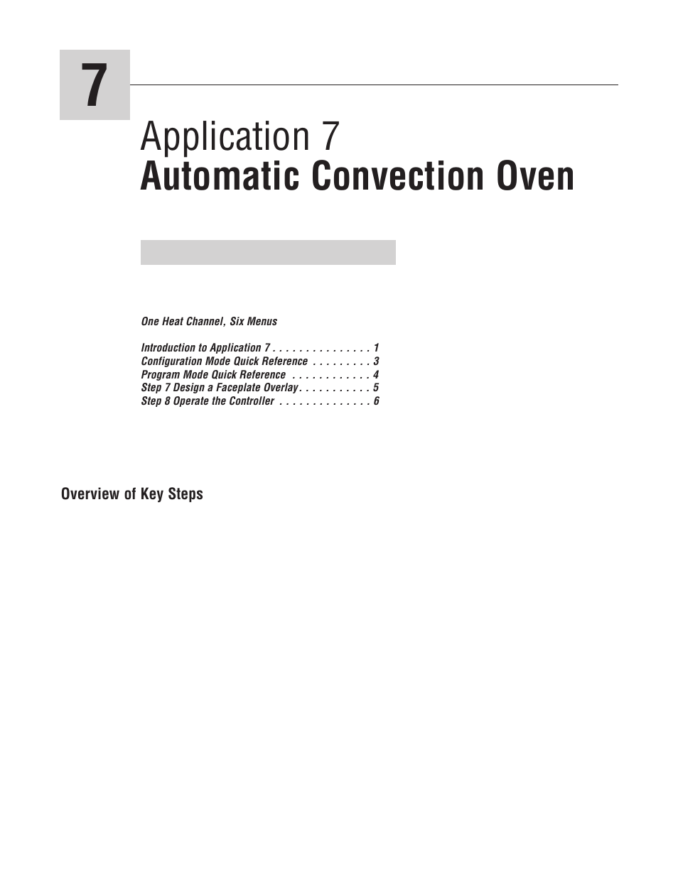 7 automatic convection oven, Application 7 automatic convection oven | Watlow MINICHEF Convection Oven Application User Manual | Page 3 / 40