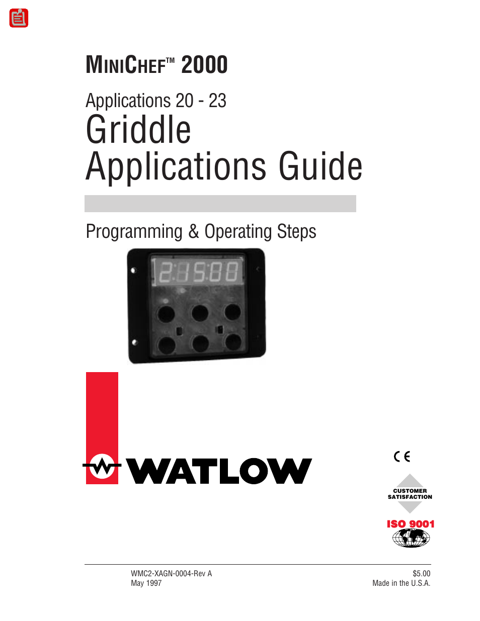 Watlow MINICHEF 2000 Griddle Applications User Manual | 46 pages