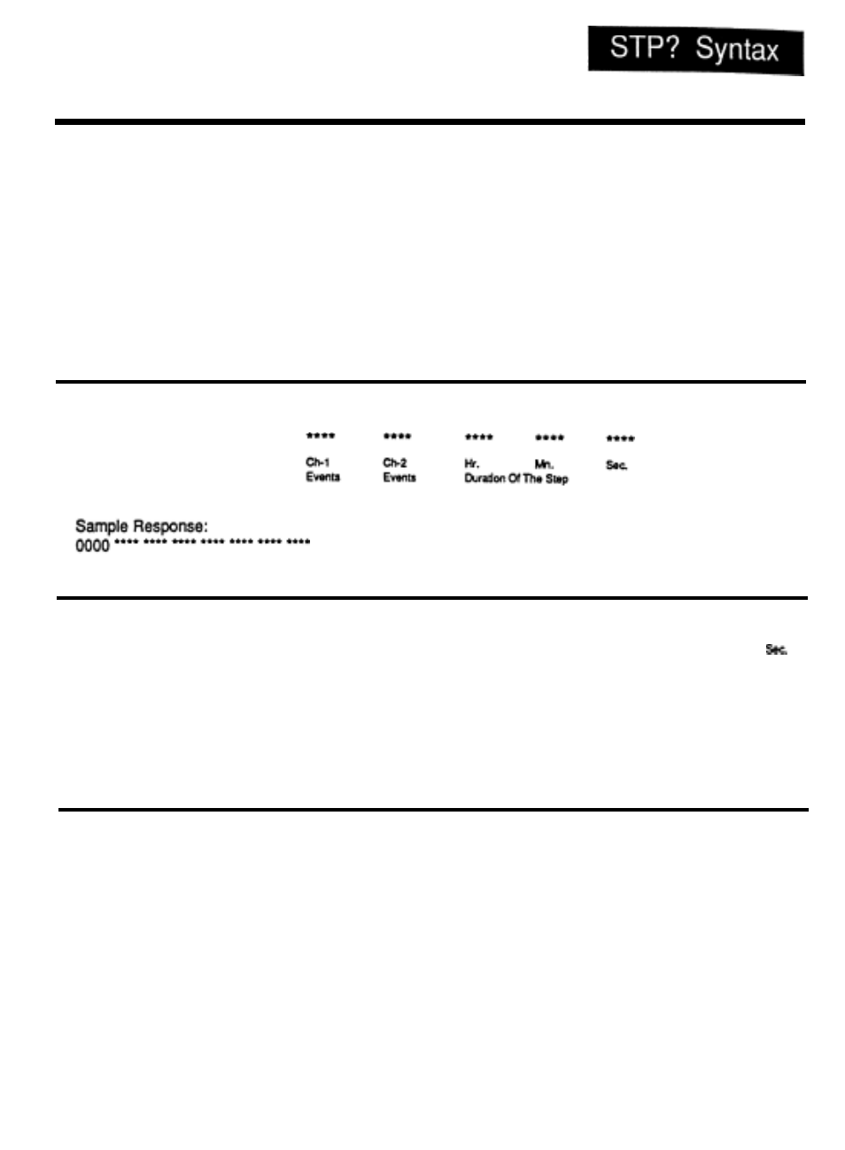 Technical reference s t p, Requests.the programmed informatlon for step, Blank step - stp | Set point step - stp | Watlow Electric Ramping and Profiling Microprocessor-Based Control SERIES 1500 User Manual | Page 65 / 90