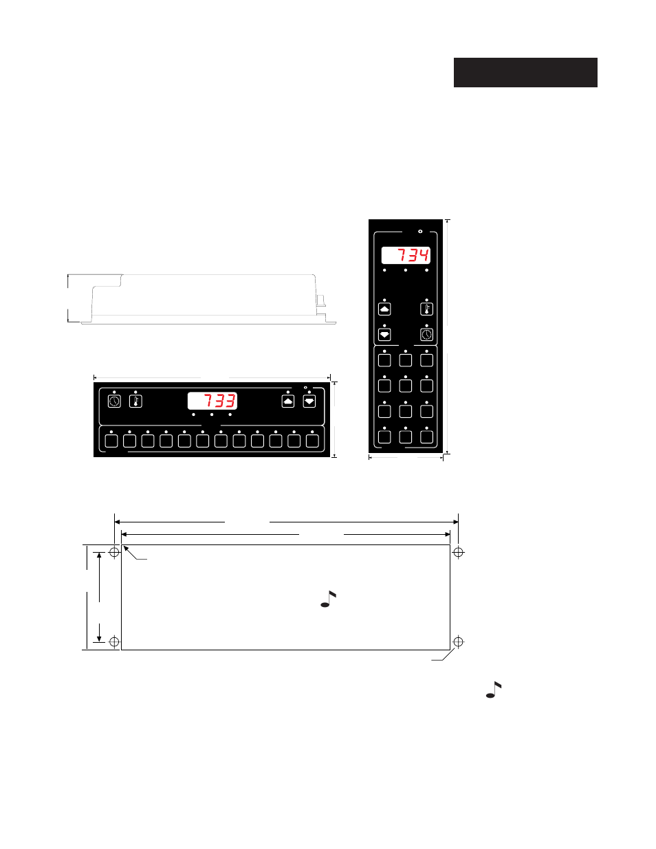 Chapter 1 install and wire the series 733/734, Chapter 1, Install and wire the series 733/734 | Dimensions, Panel cutout, Install, Series 734, Series 733 panel cutout | Watlow Series 733 Service User Manual | Page 3 / 40