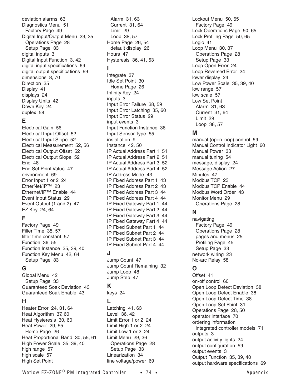 Watlow Electric Integrated Controller User Manual Rev C EZ-ZONE PM User Manual | Page 76 / 80