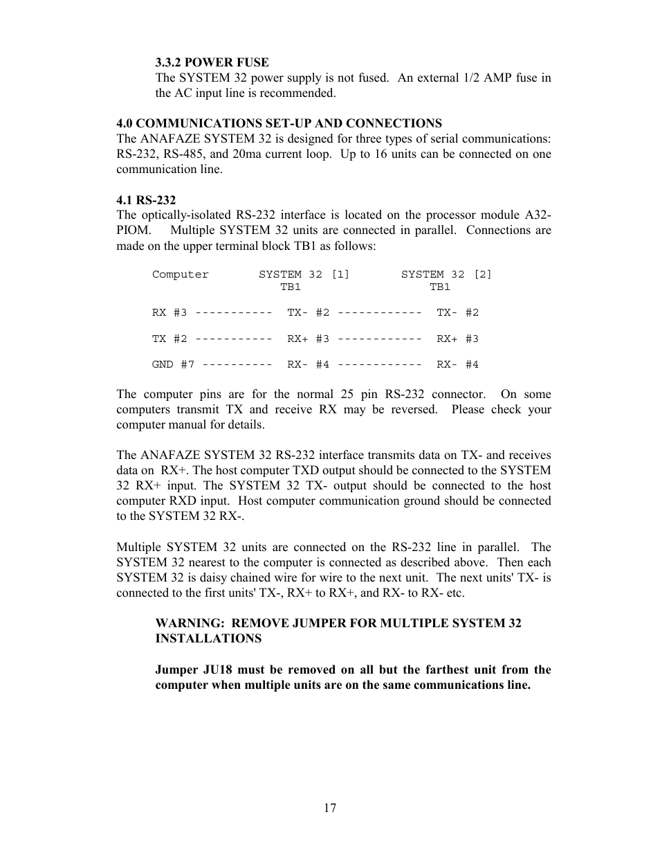 0 communications set-up and connections, 1 rs-232 | Watlow Electric Revision 5 User Manual | Page 22 / 71