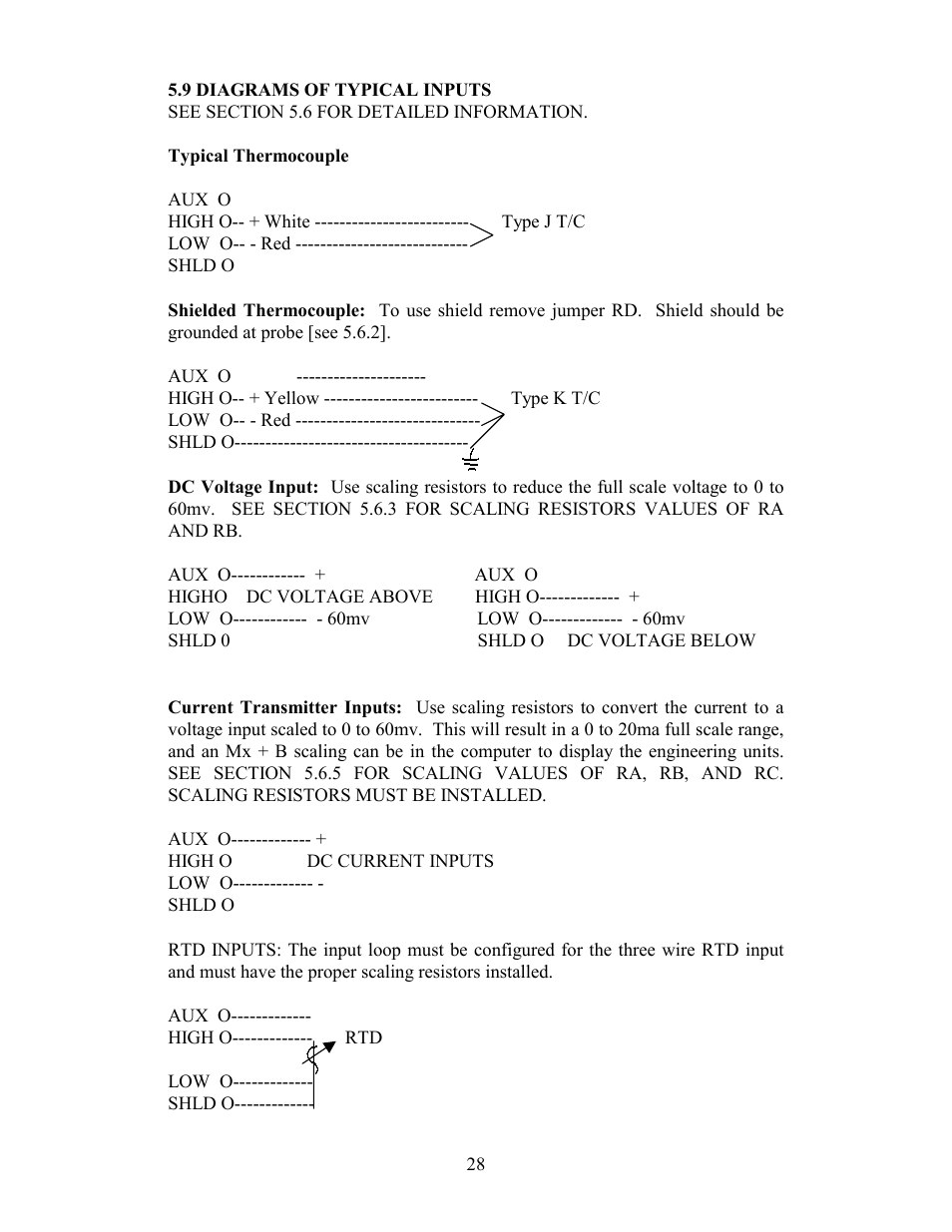 9 diagrams of typical inputs | Watlow Electric Revision 5 User Manual | Page 33 / 71