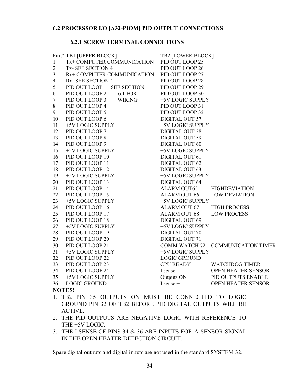 2 processor i/o [a32-piom] pid output connections | Watlow Electric Revision 5 User Manual | Page 39 / 71