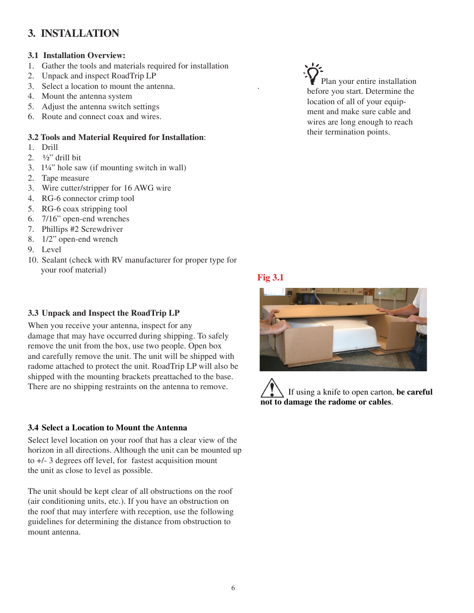 Installation | Winegard LP-1000 User Manual | Page 6 / 20