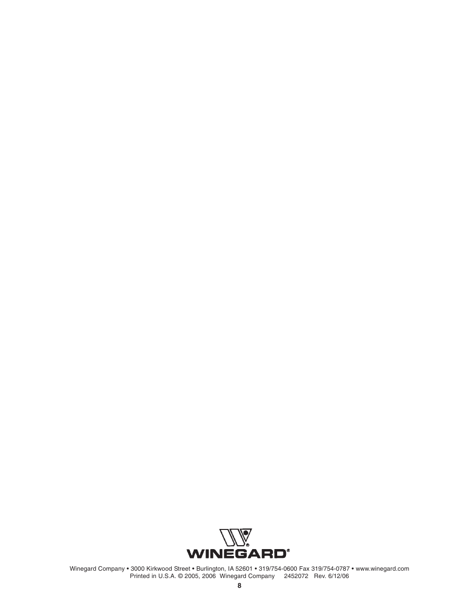 Winegard MV3500T User Manual | Page 8 / 8